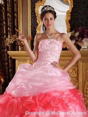 Two-toned One Shoulder Pick-ups 2013 Sweet 15 Dress for Party