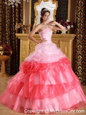 Two-toned One Shoulder Pick-ups 2013 Sweet 15 Dress for Party