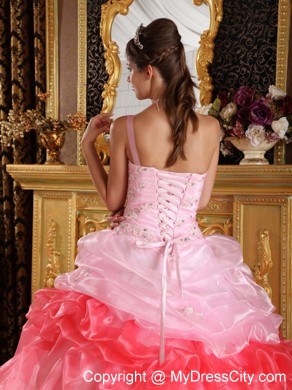 Two-toned One Shoulder Pick-ups 2013 Sweet 15 Dress for Party