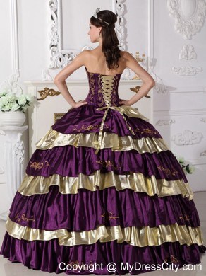 Multi-color Ruffled layers Appliques 213 Quinceanera Dress