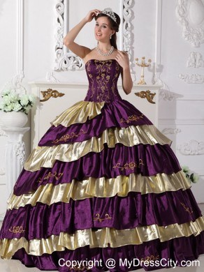 Multi-color Ruffled layers Appliques 213 Quinceanera Dress