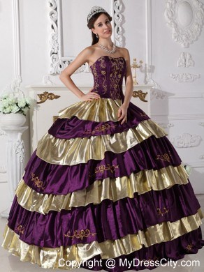 Multi-color Ruffled layers Appliques 213 Quinceanera Dress