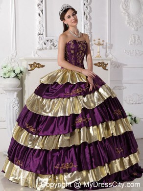 Multi-color Ruffled layers Appliques 213 Quinceanera Dress