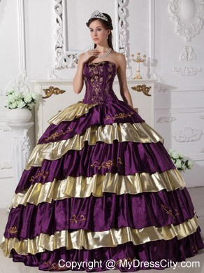 Multi-color Ruffled layers Appliques 213 Quinceanera Dress