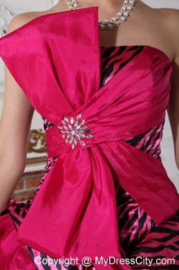 2013 Perfect Ruches and Zebra Fuchsia Quinceanera Dress