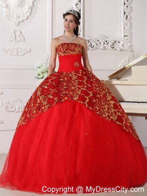 Red Special Fabric 2013 Sweet 16 Dress Ruched Bodice on Sale