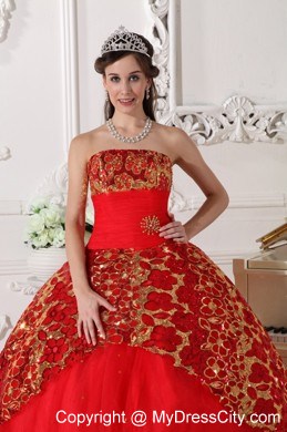 Red Special Fabric 2013 Sweet 16 Dress Ruched Bodice on Sale