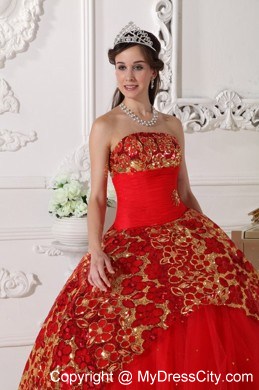 Red Special Fabric 2013 Sweet 16 Dress Ruched Bodice on Sale