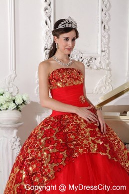 Red Special Fabric 2013 Sweet 16 Dress Ruched Bodice on Sale