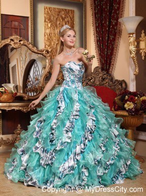 Luxurious Multi-color Quinceanera Gowns with layers and Printing