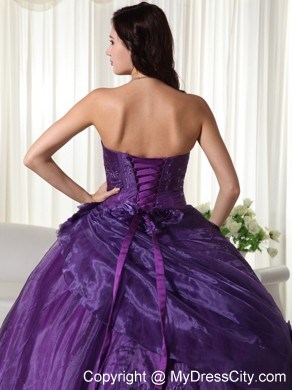 2013 Purple strapless Quinceanera Gowns Ruches and Pick-ups