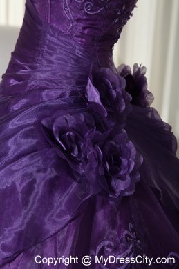 2013 Purple strapless Quinceanera Gowns Ruches and Pick-ups