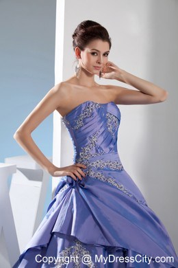 2013 cheap Strapless Appliques Quinceanera Gowns with Taffeta