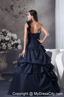 Simple Navy Blue 2013 Quinceanera Gowns Ruches For Cheap