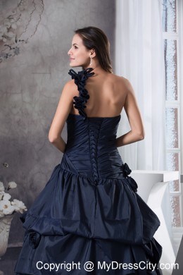 Simple Navy Blue 2013 Quinceanera Gowns Ruches For Cheap