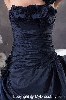 Simple Navy Blue 2013 Quinceanera Gowns Ruches For Cheap