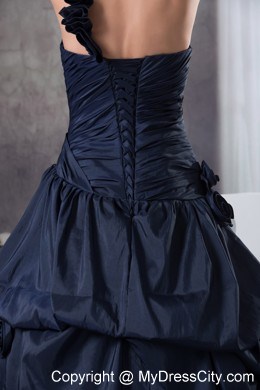 Simple Navy Blue 2013 Quinceanera Gowns Ruches For Cheap