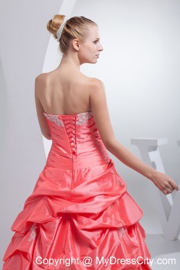 Cheap A-line Watermelon Red Pick-ups 2013 Quinceanera Dress