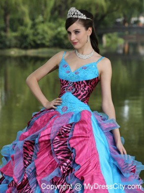 Luxurious Multi-color Ruffles Quinceanera Dress For Sweet 16 2013