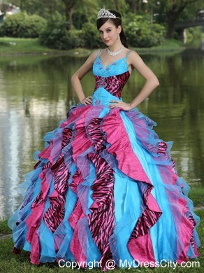 Luxurious Multi-color Ruffles Quinceanera Dress For Sweet 16 2013