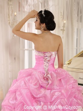 Beautiful Printing and ruches Rose Pink 2013 Sweet Sixteen Dress