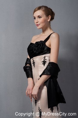 One Shoulder Lace Prom Evening Dresses With Hand Made Flower