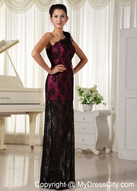 Lace One Shoulder With Hand Made Flowers Cheap 2013 Evening Dress