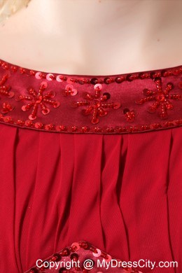 Cap Sleeves Scoop Wine Red Column Beaded Prom Dress with Brush Train