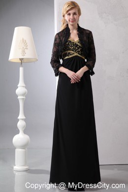 Empire Chiffon Sweetheart Sequins Black Prom Evening Dress 2013