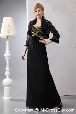 Empire Chiffon Sweetheart Sequins Black Prom Evening Dress 2013