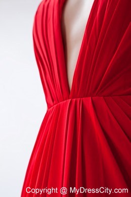 Flowers V-neck Chiffon Red Cheap 2013 Prom Evening Dresses