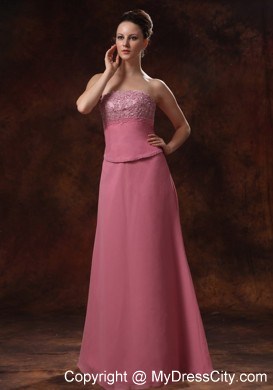 Chiffon Strapless Appliques Rose Pink Mother Of The Bride Dress With Coat