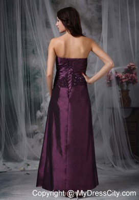 Strapless Appliques Ankle-length Taffeta Mather Of The Bride Dress with Jacket