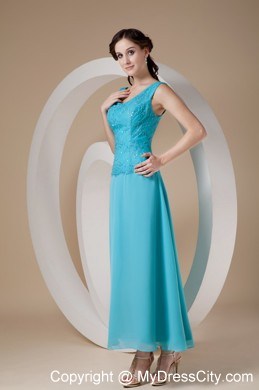 Scoop Neck Beading Appliques Ankle-length Chiffon Mother in Law Dresses