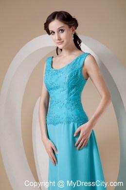 Scoop Neck Beading Appliques Ankle-length Chiffon Mother in Law Dresses