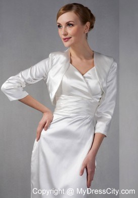 Pure Ruched V-neck Knee-length Taffeta Wedding Outfits for Groom Mothers