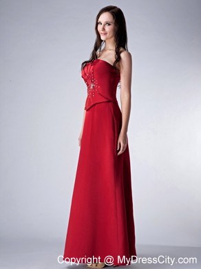 Sweetheart Beading Pleats Floor-length Red Satin Mother of the Bride Dress