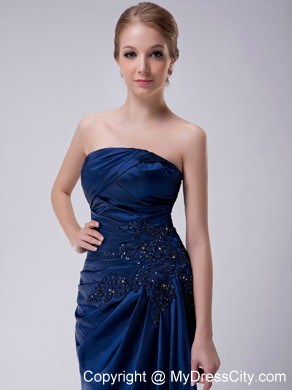 Appliques Strapless Floor-length Taffeta Jacket Mother Of The Bride Dress