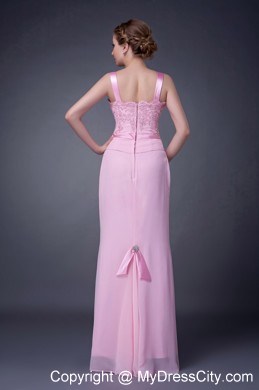 Straps Beading Chiffon Floor-length Jacket Mother Of The Bride Dress