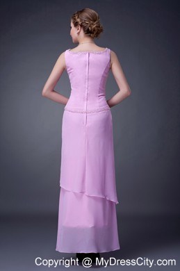 Scoop Neck Beading Layers Chiffon Mothers Dresses with Jacket