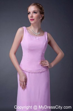 Scoop Neck Beading Layers Chiffon Mothers Dresses with Jacket