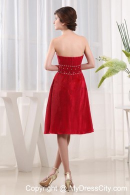 Sweetheart Beading Chiffon Bolero Wine Red Mother Of The Bride Dress