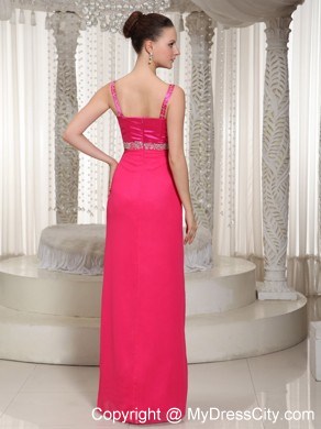 Chiffon Spaghetti Straps Beading Mother Of The Bride Dress Has Jacket