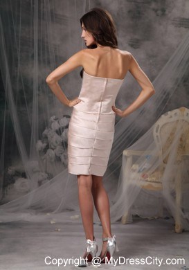 Strapless Layers Knee-length Ivory Satin Jacket Mother in Law Dresses