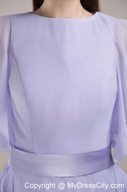 Bateau Neck Sash Butterfly Sleeves Chiffon Mother Of The Bride Dress