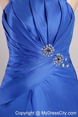 Strapless Beading Ruched Short Blue Mother Dresses with Jacket