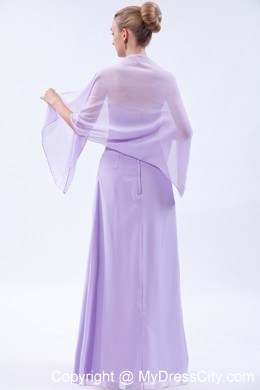 Lilac Hand Made Flowers Mother of Groom Dress with Wraps