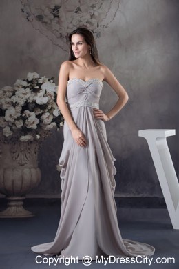 Beading Pick-ups Brush Train Mother of the Bride Dress with Sash and Jacket