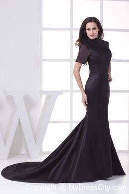 High-neck Backout Mermaid Chapel Train Mother of the Bride Dress