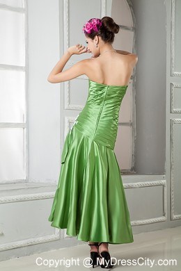 Ankle-length Ruching and Appliques Mother of the Bride Dress with Jacket